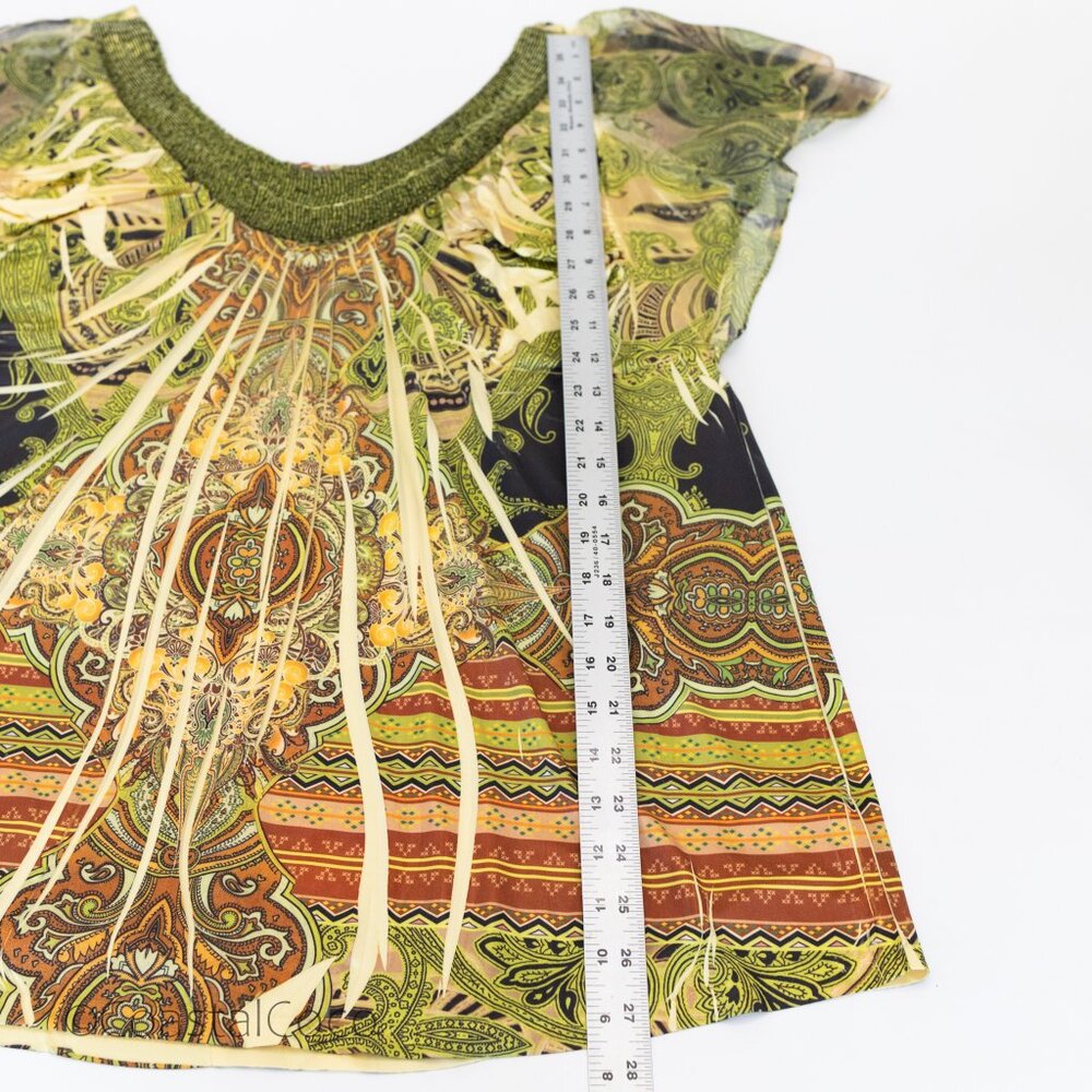 Live and Let Live Womens Top 2X Paisley Beaded Soft Fairy Art to Wear Whimsy - Picture 12 of 12